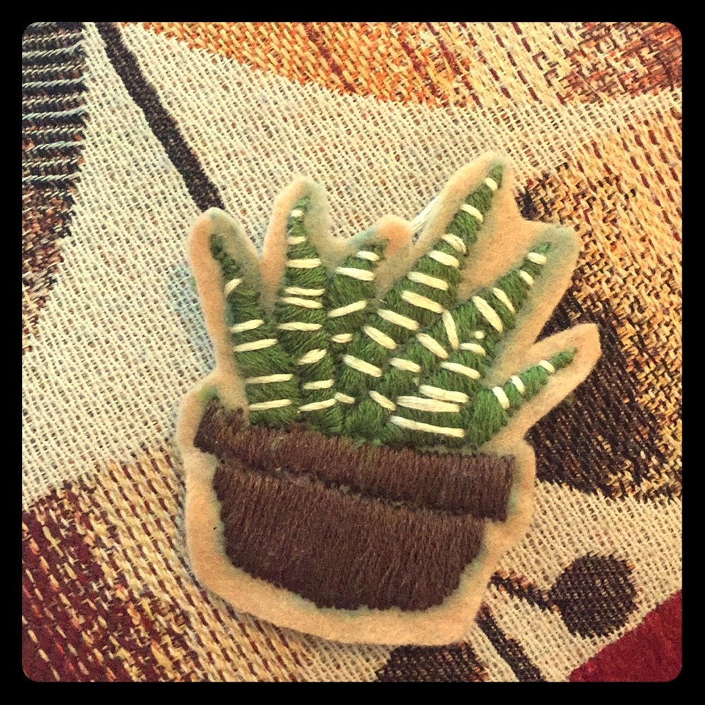 Succulent sew-on patch